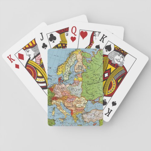 Vintage Europe 20th Century General Map Poker Cards