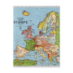 Vintage Europe 20th Century General Map Postcard