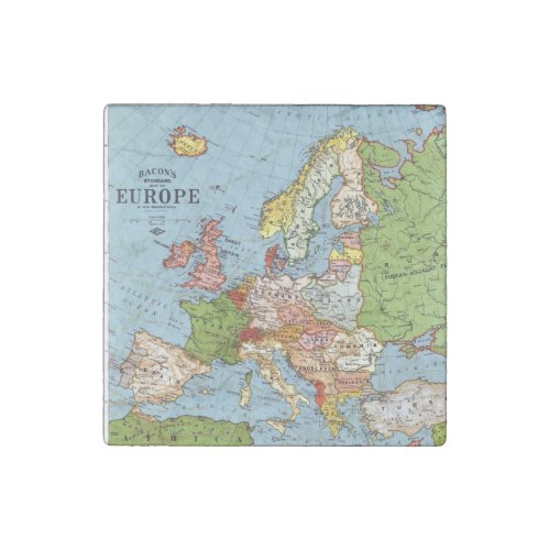 Vintage Europe 20th Century General Map Stone Magnet
