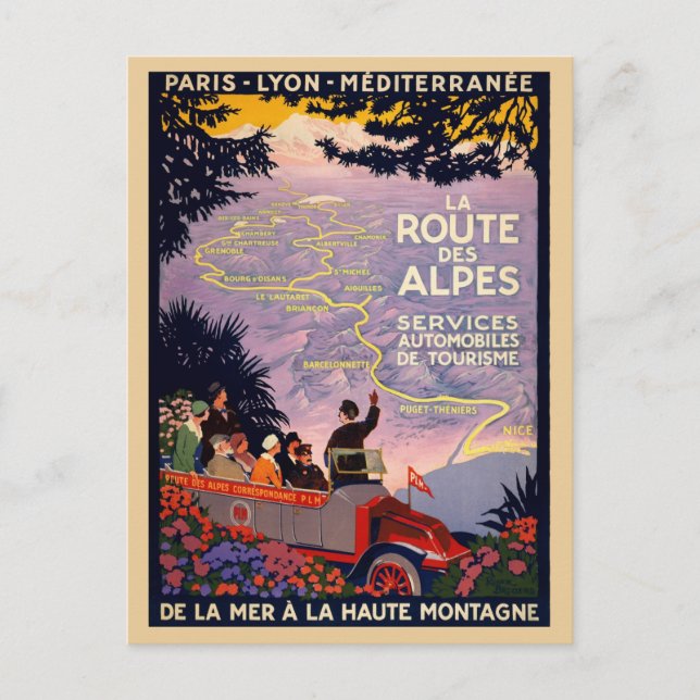 Vintage Europe Alps Tourism Travel Postcard (Front)