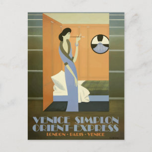 Vintage Europe by Train Orient Express Travel Postcard