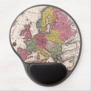 Vintage Europe Map Gel Mousepad