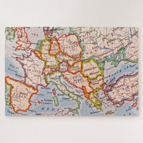 Vintage europe map jigsaw puzzle