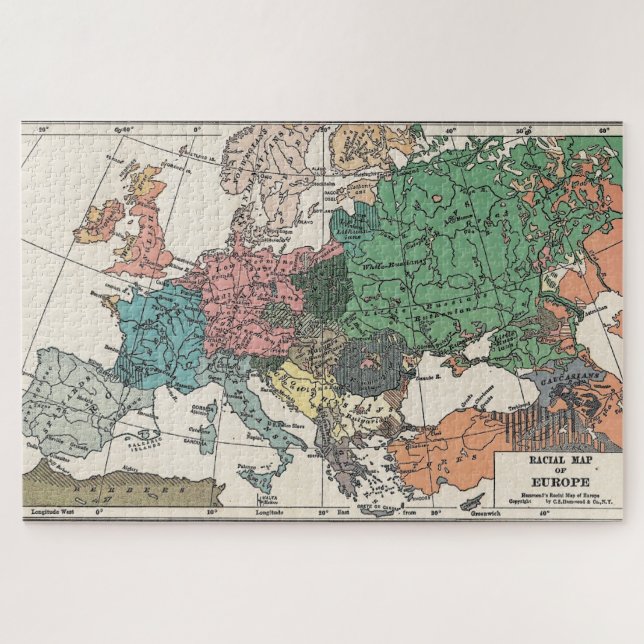 Vintage Europe Map Jigsaw Puzzle (Horizontal)