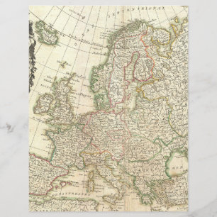 Vintage Europe old map cartography geographical