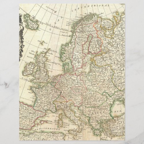 Vintage Europe old map cartography geographical 