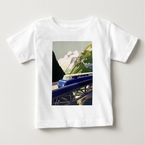 Vintage Europe Rail Travel Baby T_Shirt