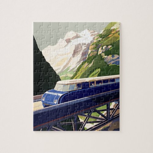 Vintage Europe Rail Travel Jigsaw Puzzle