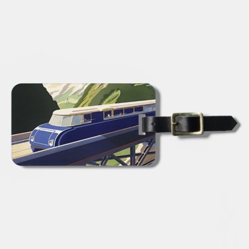 Vintage Europe Rail Travel Luggage Tag