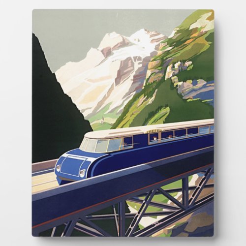 Vintage Europe Rail Travel Plaque