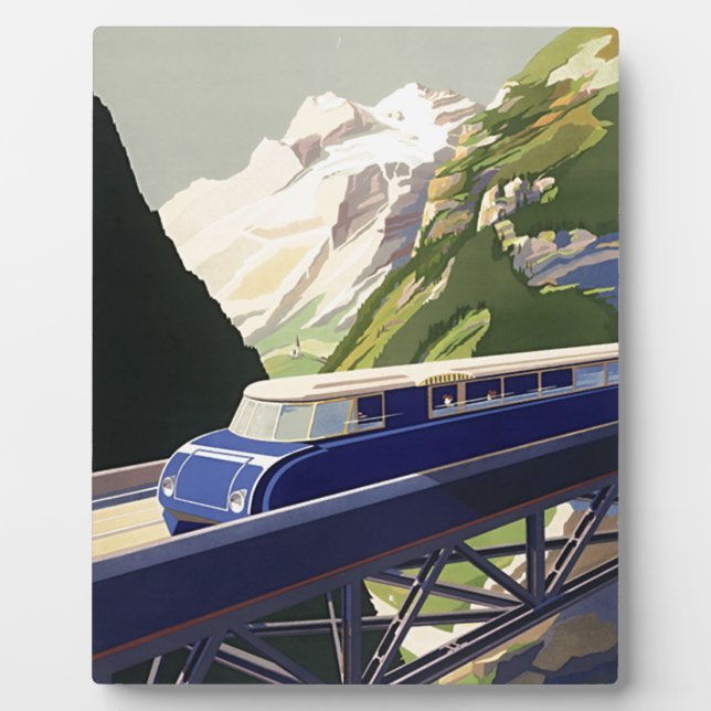 Vintage Europe Rail Travel Plaque (Front)