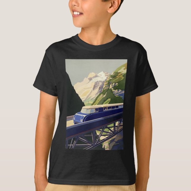 Vintage Europe Rail Travel T-Shirt (Front)