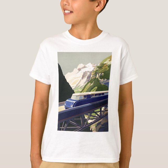 Vintage Europe Rail Travel T-Shirt (Front)