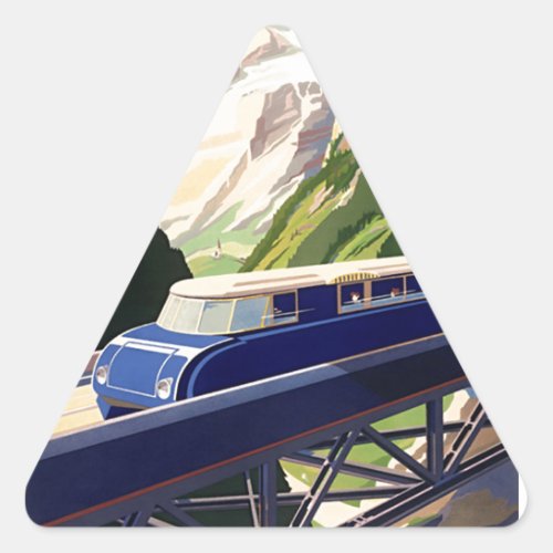 Vintage Europe Rail Travel Triangle Sticker
