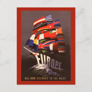 Vintage Europe Travel by Ship Postcard