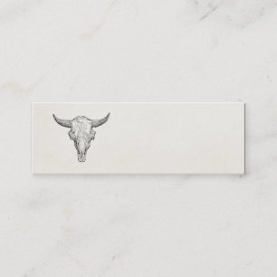 Vintage European Bison Skull Antique Template Mini Business Card