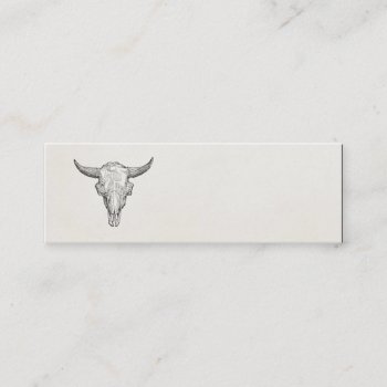 Vintage European Bison Skull Antique Template Mini Business Card by SilverSpiral at Zazzle