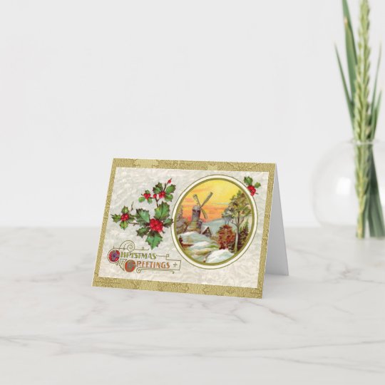 Vintage European Christmas Holiday Card | Zazzle.com