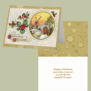 Vintage European Christmas Holiday Card