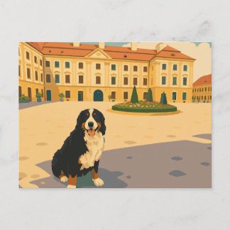 Vintage European City Square with Bernese Postcard