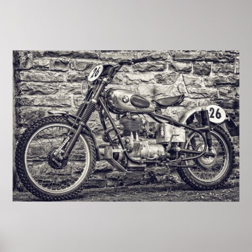 Vintage European Motocross Motorcycle Poster