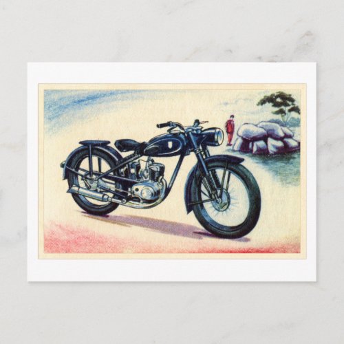 Vintage European Motorcycle DKW RT 125 Postcard