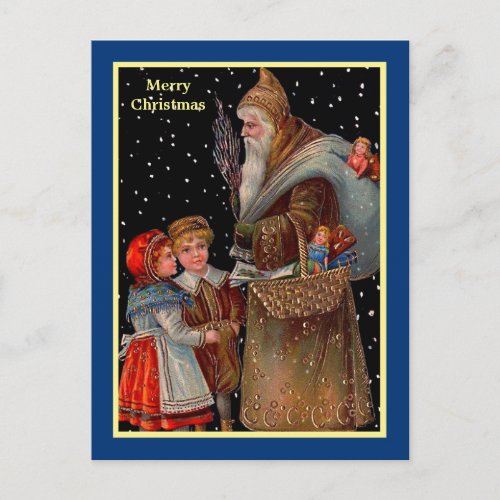 Vintage European Santa Claus Beautiful Image Copy Postcard