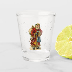 Vintage European Santa Claus Toys Sack Snowing Shot Glass