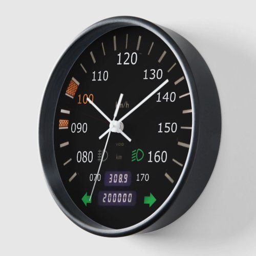 Vintage European speedometer velocimeter gauge Clock
