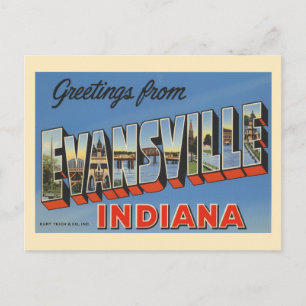 Vintage Evansville Indiana Postcard