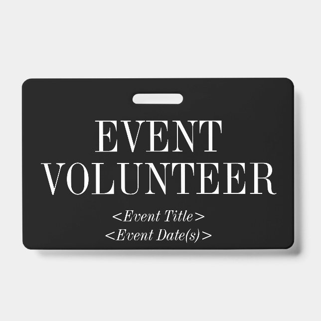 Vintage "EVENT VOLUNTEER" Badge (Front)