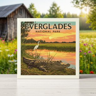 Vintage Everglades National Park Ceramic Tile
