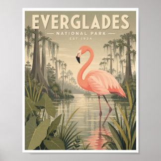 Vintage Everglades National Park Travel Poster