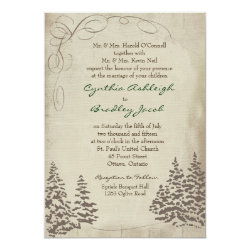 Vintage Evergreen Wedding Invitation 5