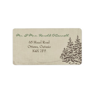Vintage Evergreen Winter Wedding Address Label