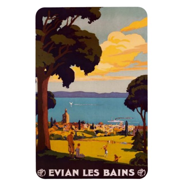 Vintage Évian-les-Bains, Rhône-Alpes, France - Magnet (Vertical)
