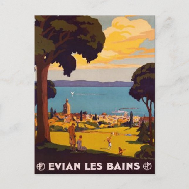 Vintage Évian-les-Bains, Rhône-Alpes, France - Postcard (Front)
