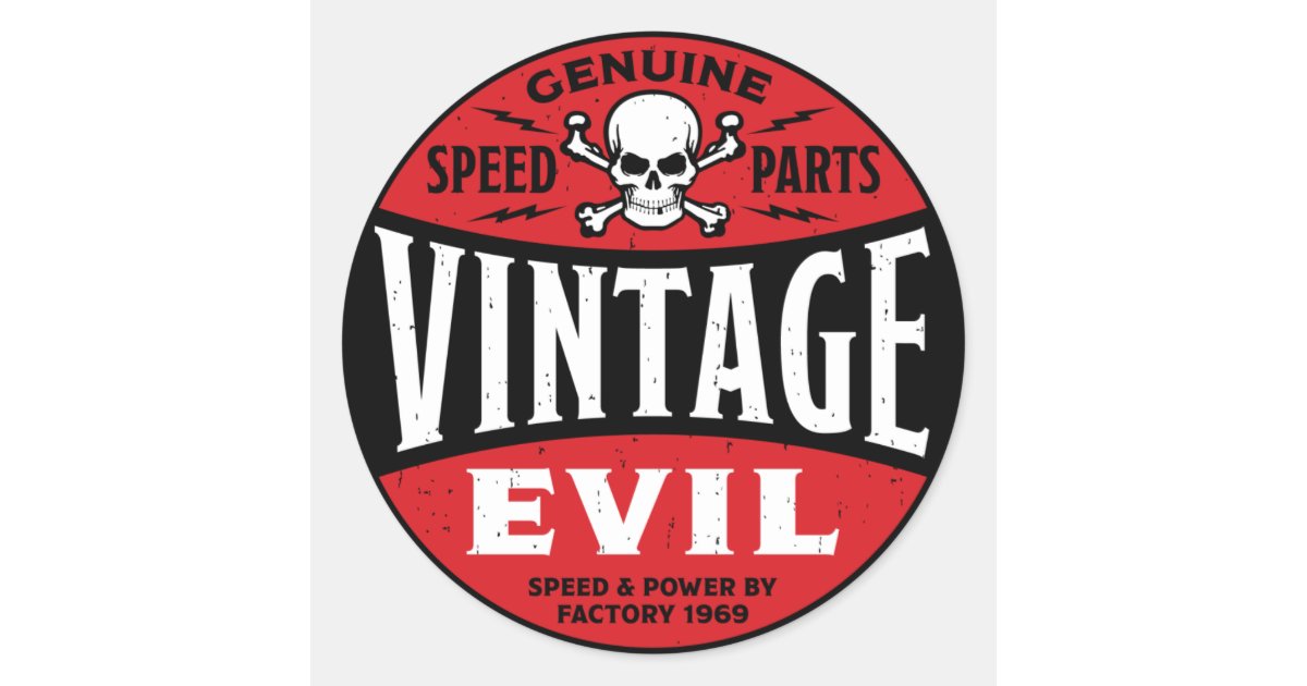 Vintage Evil 002A Classic Round Sticker | Zazzle