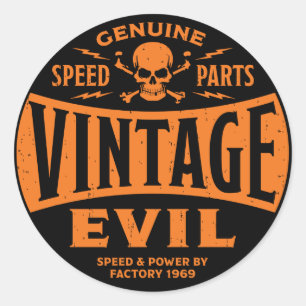 Vintage Evil 002B Classic Round Sticker