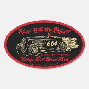 Vintage Evil 013A Oval Sticker