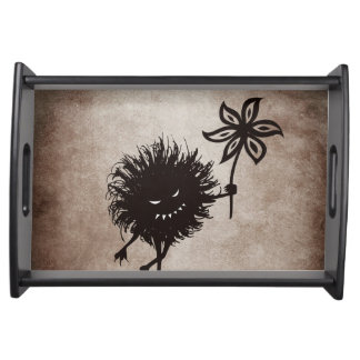 Vintage Evil Bug Gives Flower Serving Tray