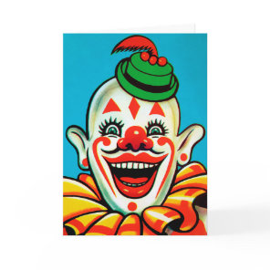 Vintage Evil Clown Birthday Card