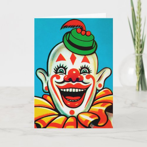 Vintage Evil Clown Birthday Card