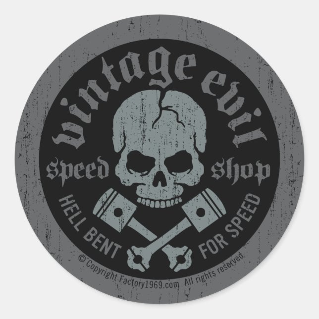 Vintage Evil VE014 Classic Round Sticker (Front)