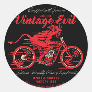 Vintage Evil VE018A Classic Round Sticker