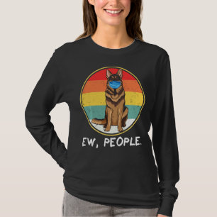 Vintage Ew People German Shepherd Dog Wearing Face T-Shirt
