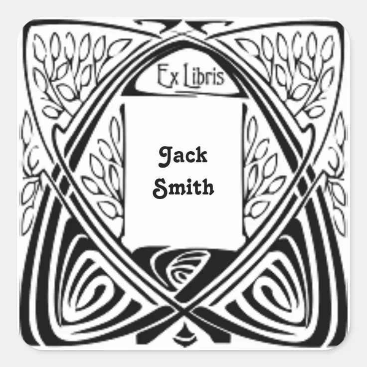 Vintage Ex Libris Design Custom Bookplate Labels | Zazzle