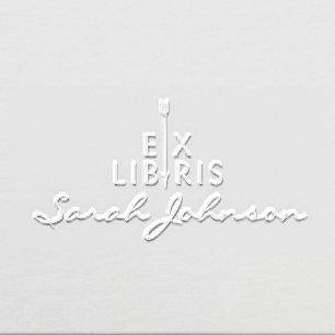 Vintage Ex Libris Elegant Custom Name Library Book Embosser