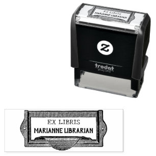 Vintage "EX LIBRIS" Library Hardware Bookplate Self-inking Stamp