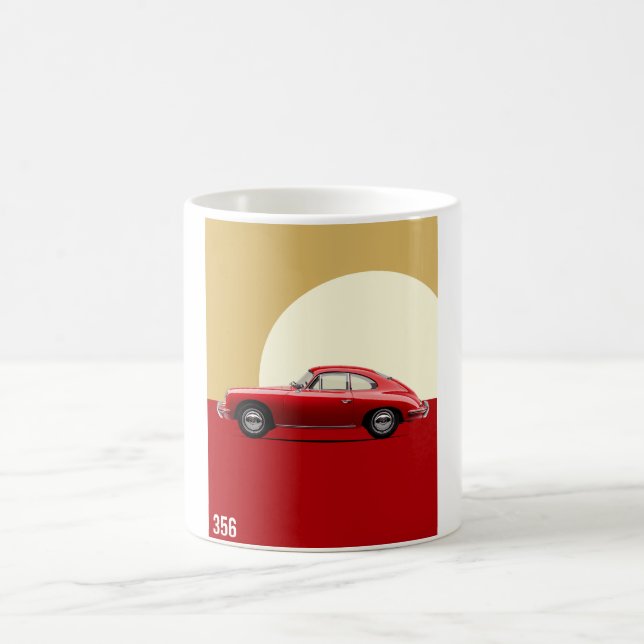 VINTAGE EXCELLENCE - 356 CAR POSTER red Coffee Mug (Center)